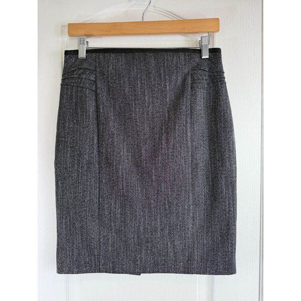 Express Women's Pencil Skirts Black White Faux Leather Trim Size 6